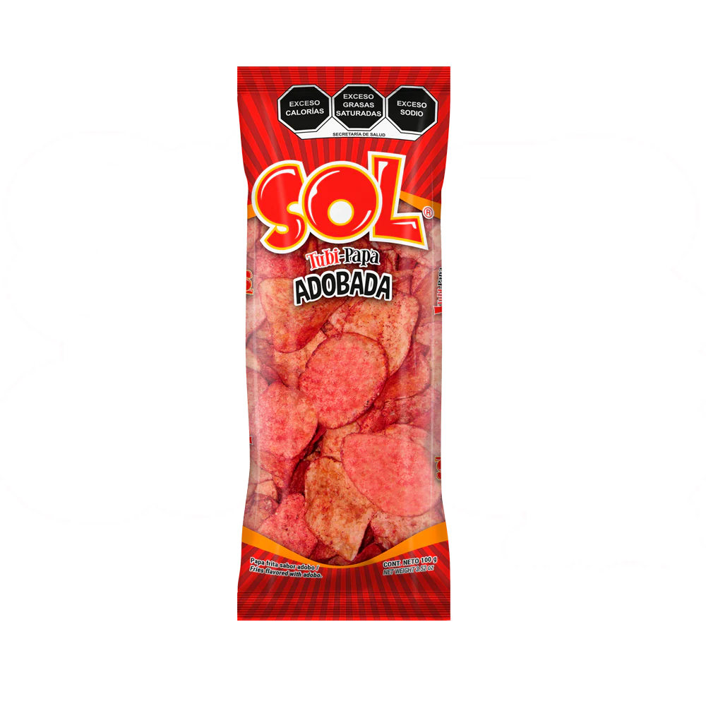 Mitoteland — Tubi-Papa Potato Chips by Botanas Sol — Crunchy and bold, 100g bags packed with authentic Mexican flavour.